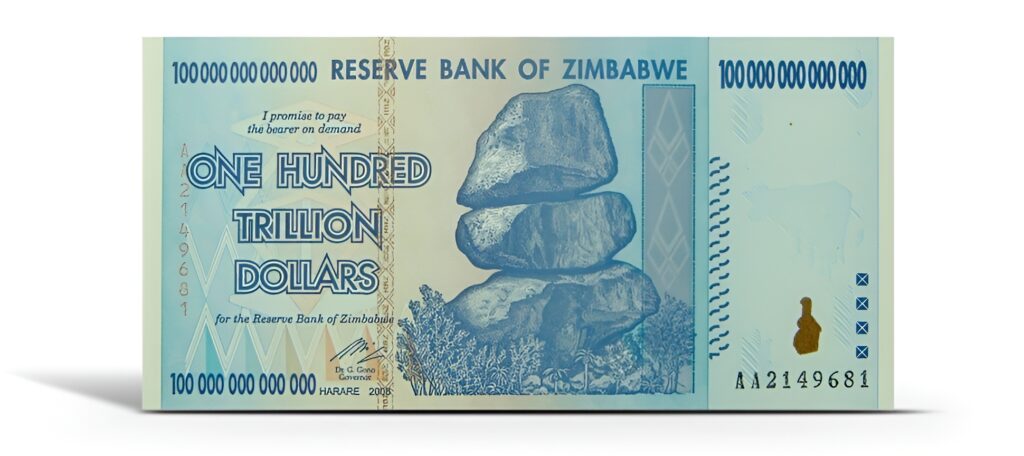 Currency: Zimbabwe’s 100 Trillion Dollar Note