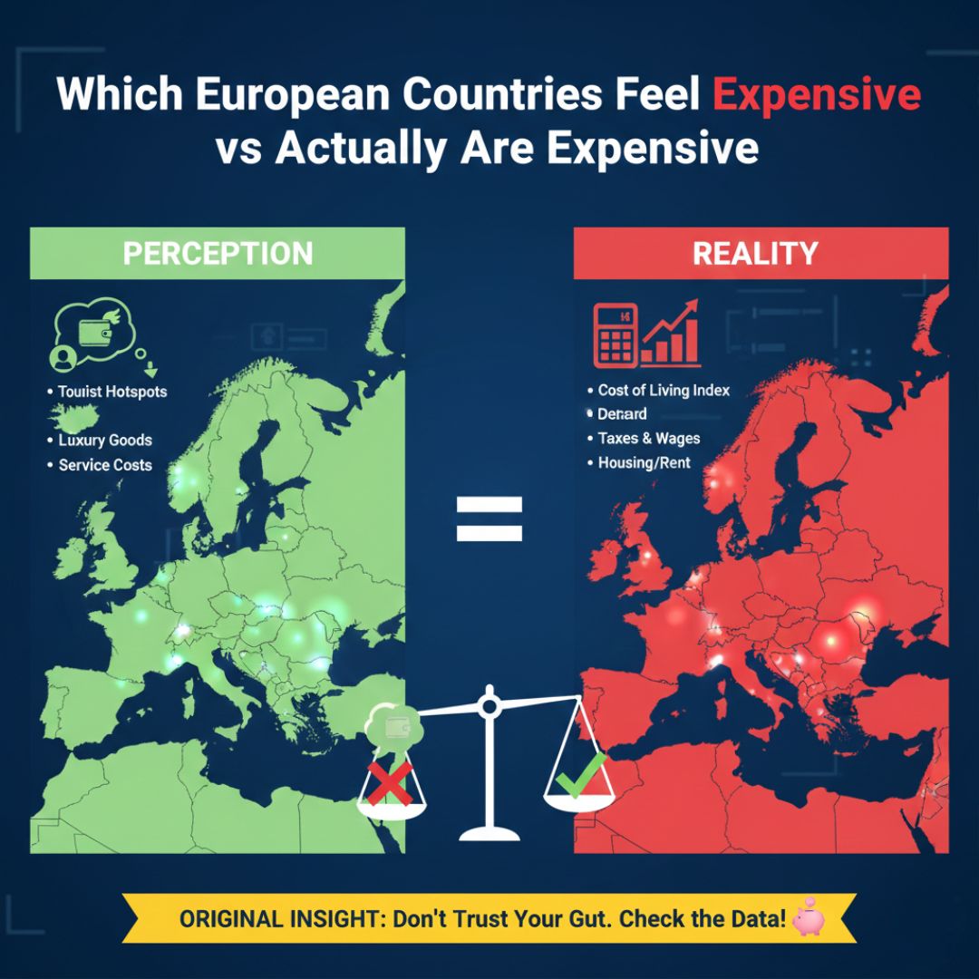 Which European Countries Feel Expensive vs Actually Are Expensive