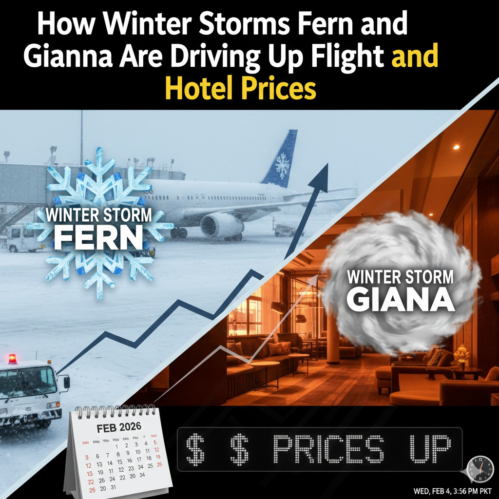 How Winter Storms Fern and Gianna Are Driving Up Flight and Hotel Prices