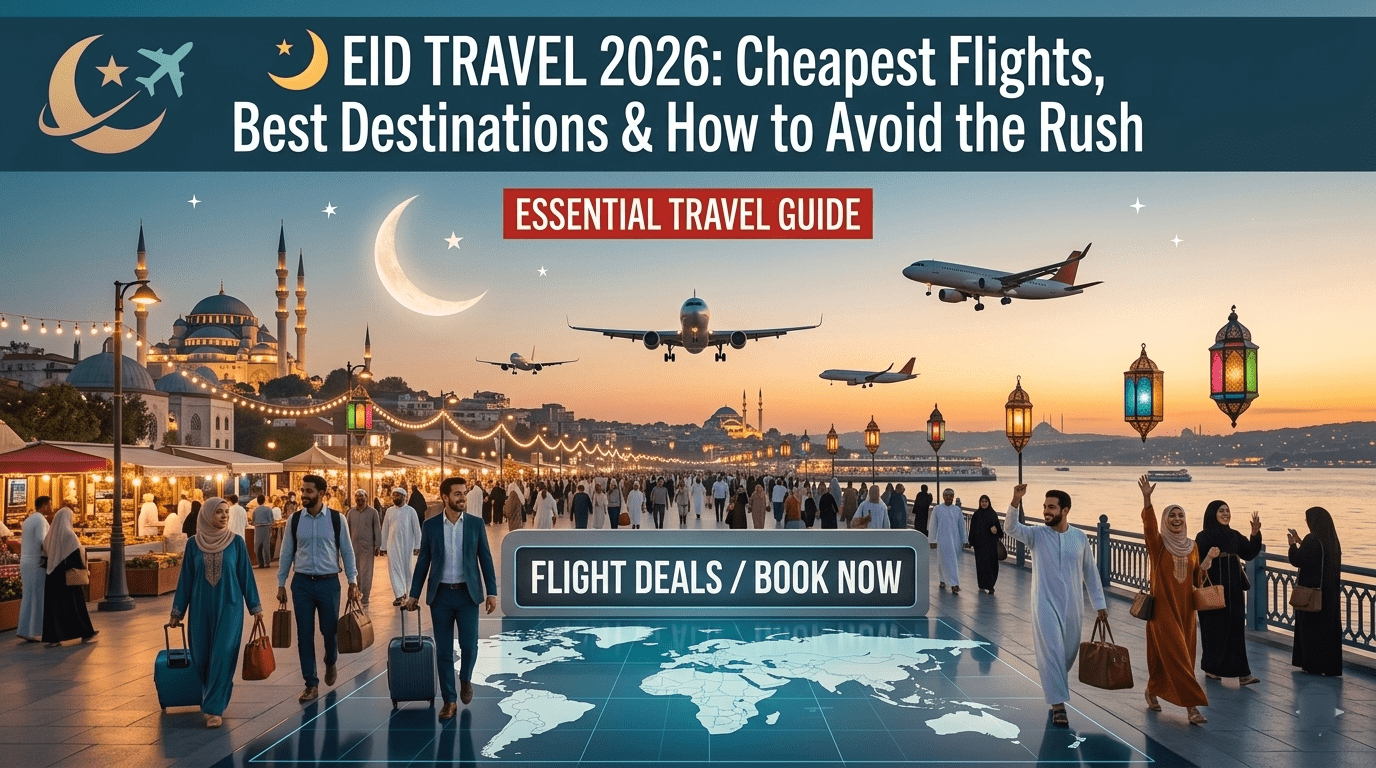 🌙 Eid Travel 2026: Cheapest Flights, Best Destinations & How to Avoid the Rush